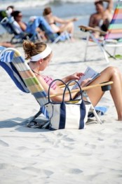 girl beach chair